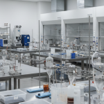 Metallurgisches Labor mit Erzproben und Aufbereitungsgeräten für Lithium-Projekte