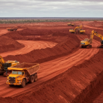 Luftaufnahme eines Tagebaus für Seltene Erden in der australischen Outback-Landschaft