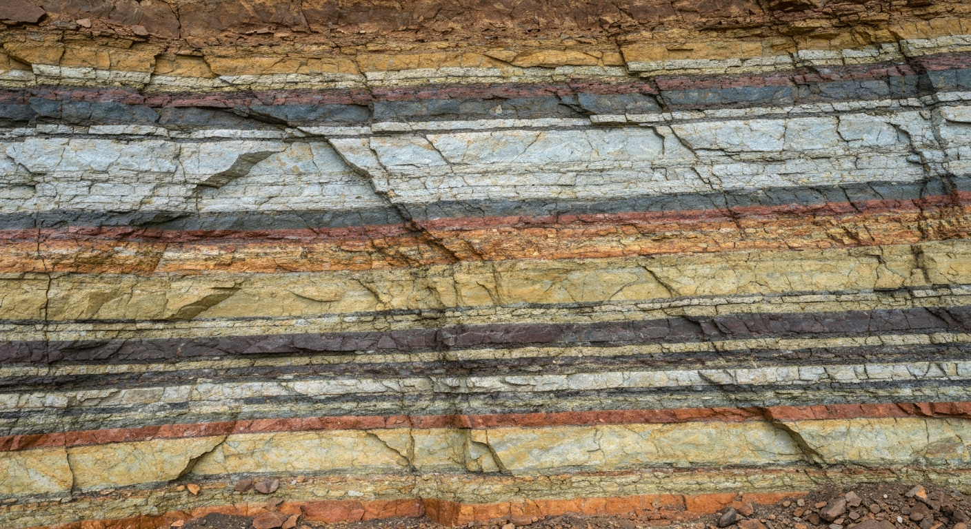 Bohrkerne mit seltenen Erdmineralien auf einem Probenblech im Tageslicht