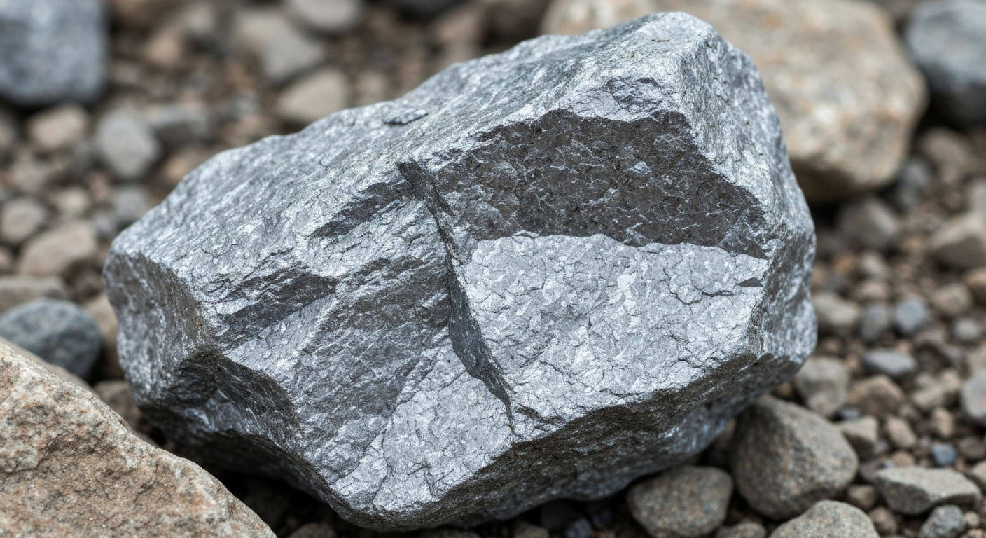 Wolframerz-Proben auf einem geologischen Feldtisch im Freien