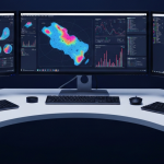 KI-generierte geologische Karte auf Monitoren – Algorithmen zur Uranexploration