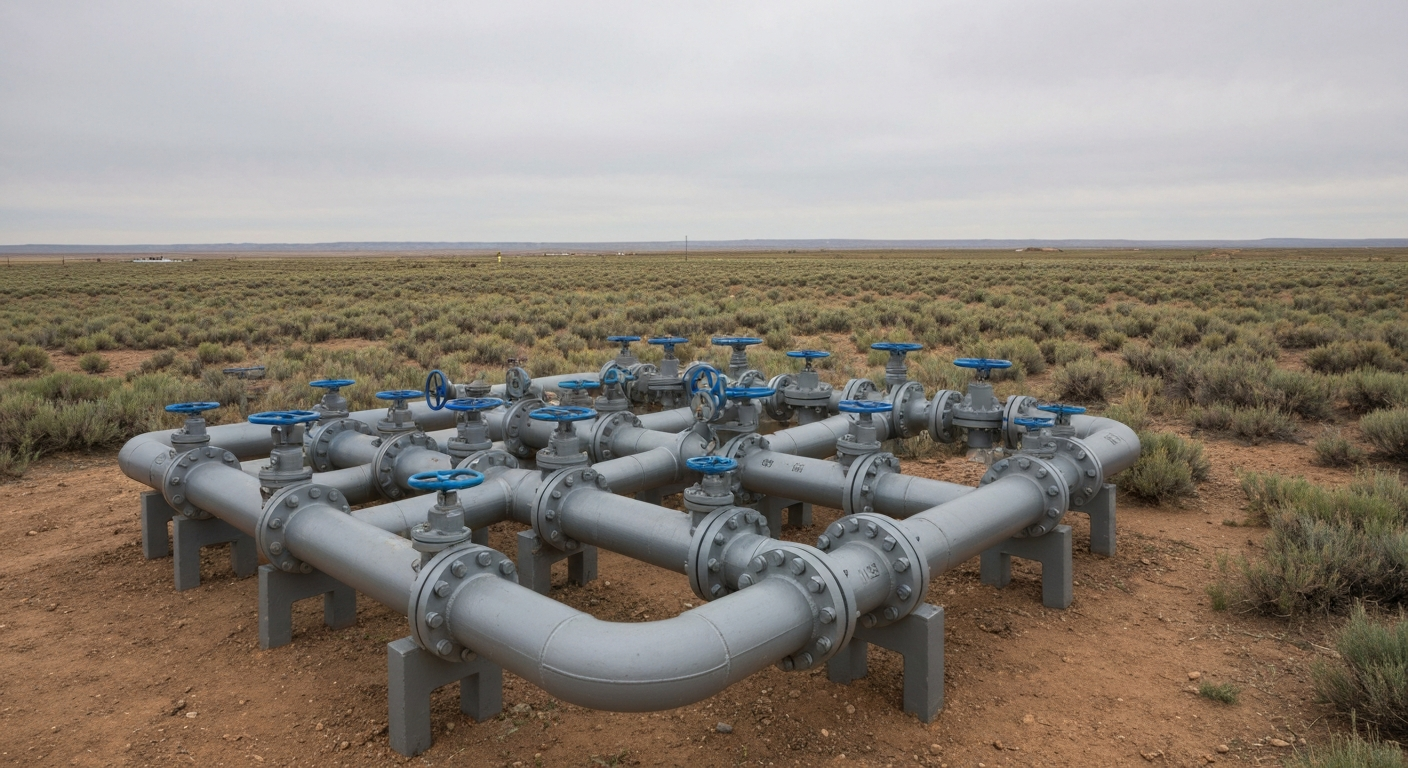 ISR wellfield infrastructure in Wyoming – valves and pipelines of a uranium project