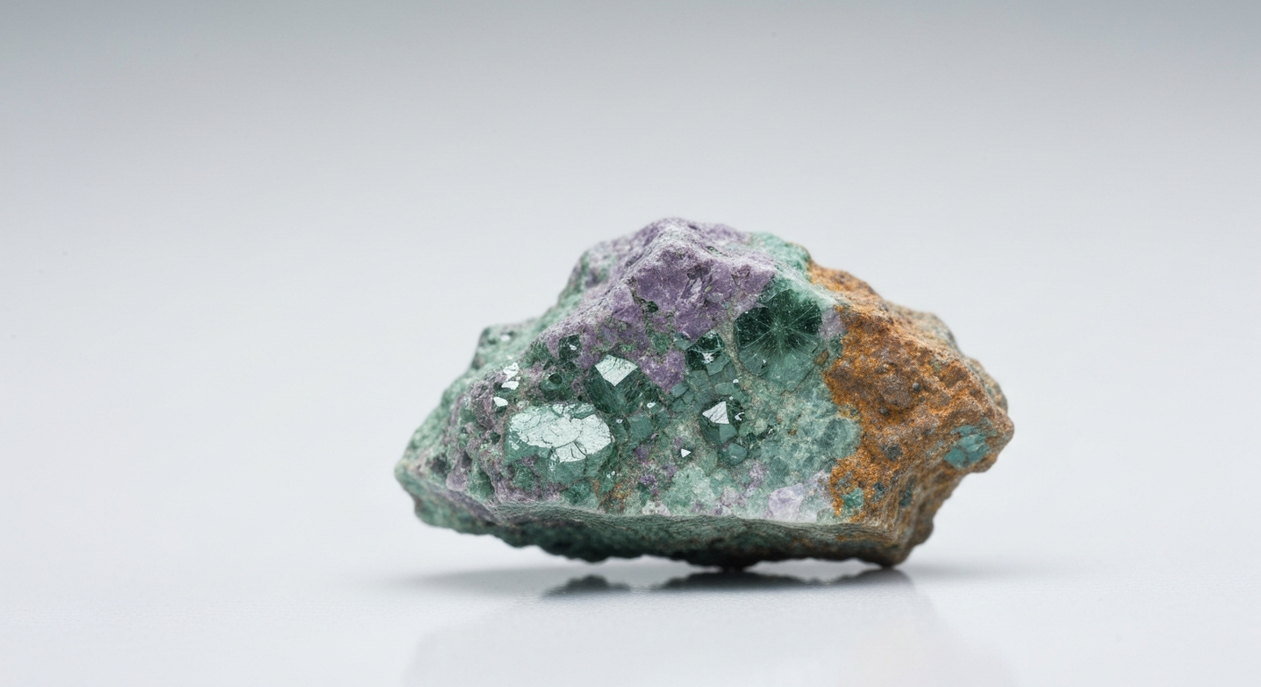 Germanium-Erzprobe auf einer Laboroberfläche mit mineralogischen Details