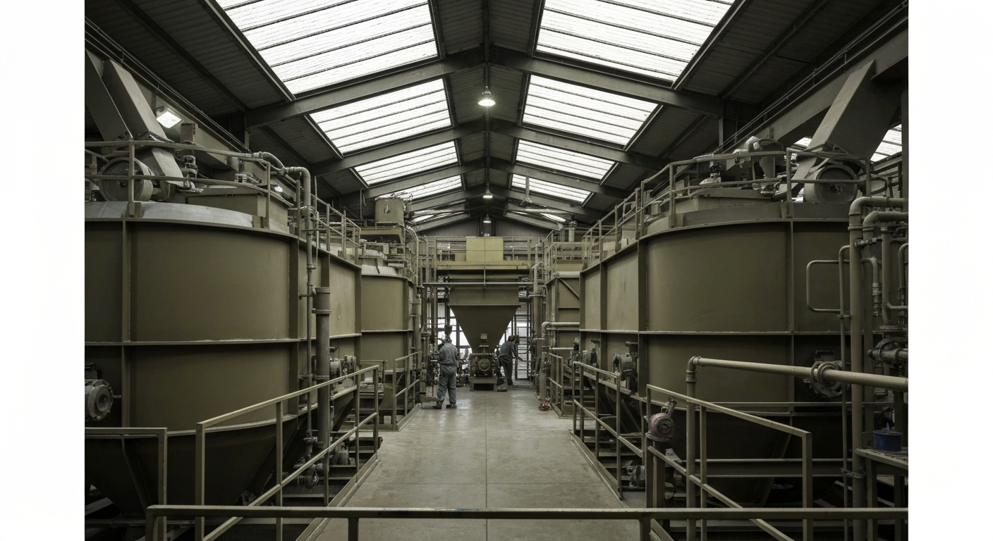 Aufbereitungsanlage für Uran und Vanadium: Trennungsprozess in einer industriellen Mühle