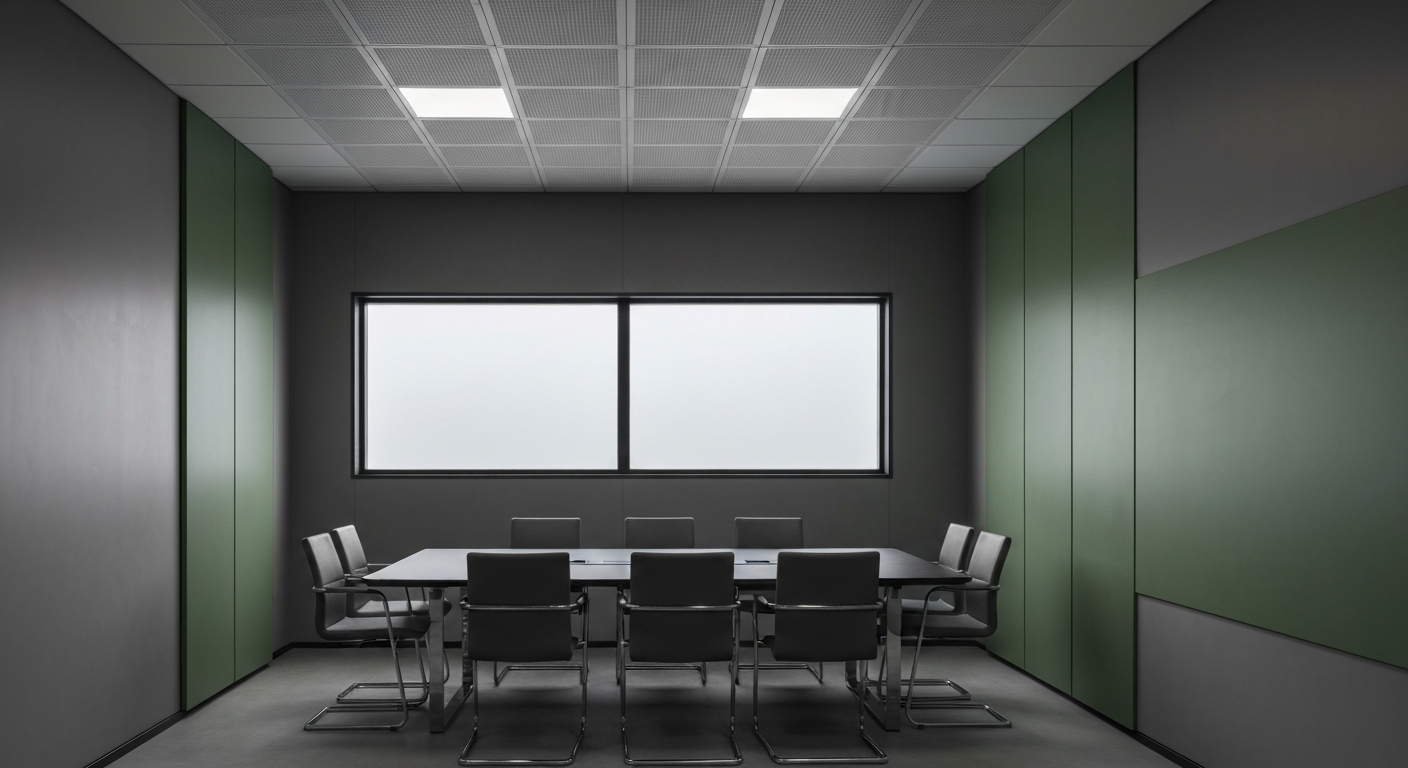 Empty conference room in an industrial facility, symbolizing strategic advisory discussions