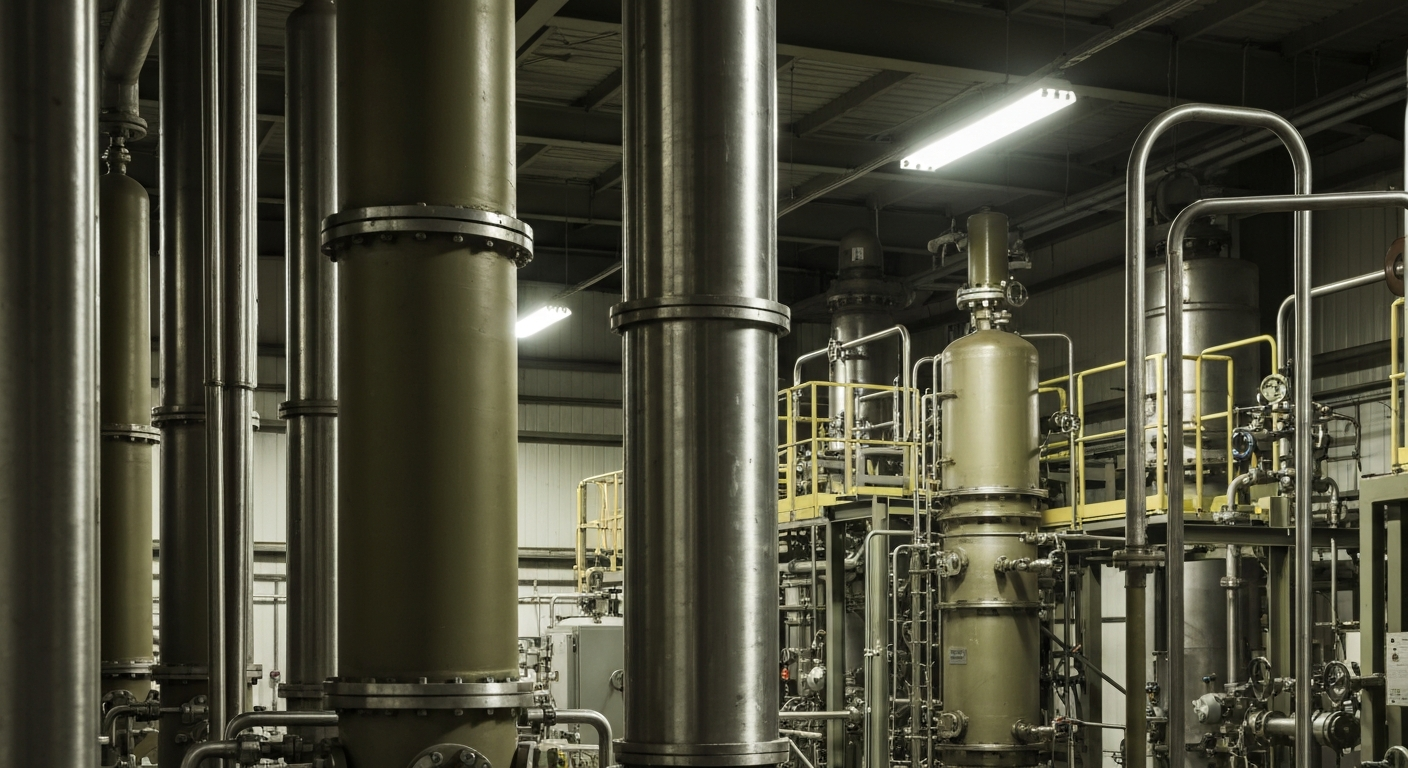 Trennkolonnen zur Seltene-Erden-Verarbeitung in einer Industrieanlage