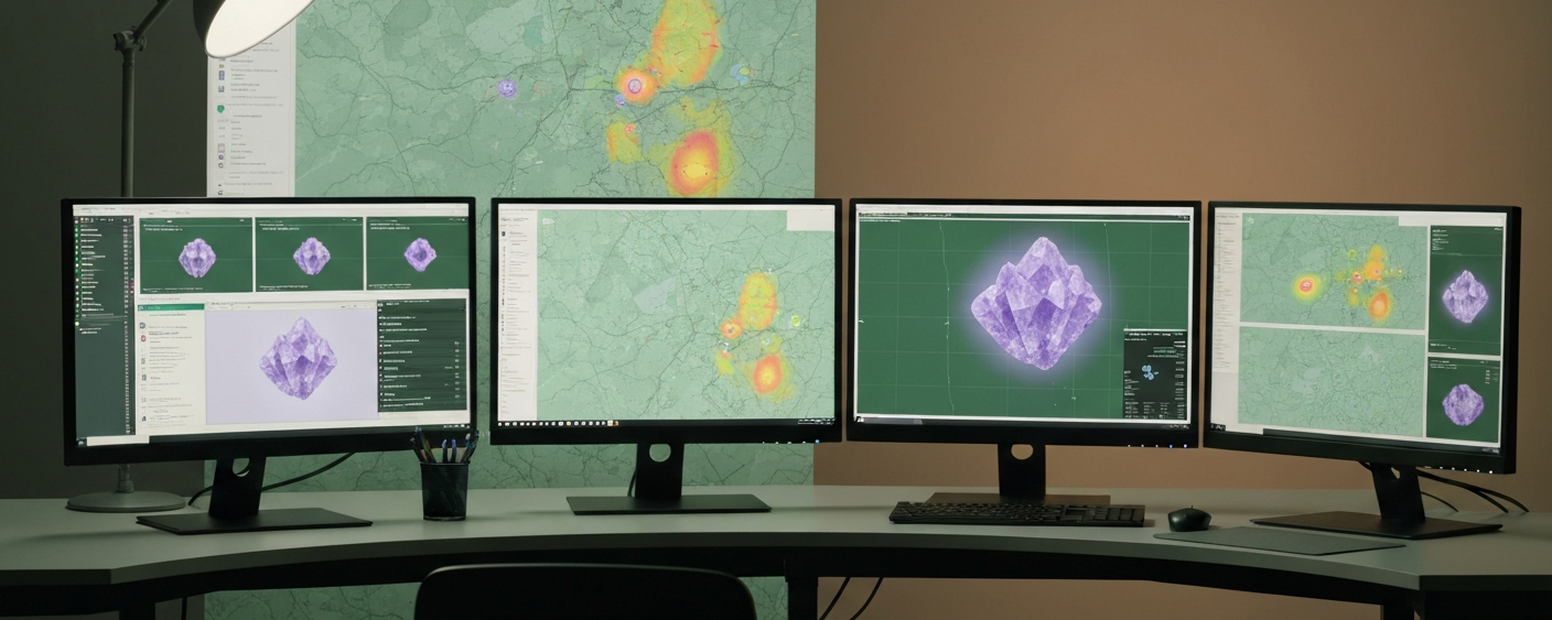 Geologist workstation with AI heat maps for target generation in critical metals