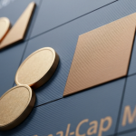 Börsenkursanzeige mit Small-Cap-Mining-Titeln in Gold- und Blautönen