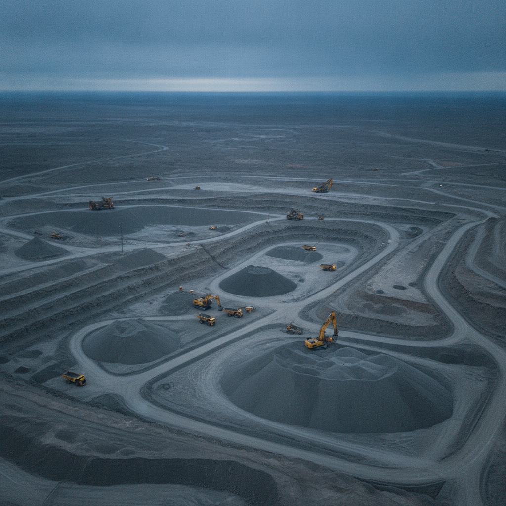 Aerial view of a U.S. mining site in the desert