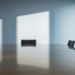 Boardroom mit Konferenztisch in Gold-Bronze-Tönen und kühlen Schatten – Symbol für erfahrene Unternehmensführung bei Jun