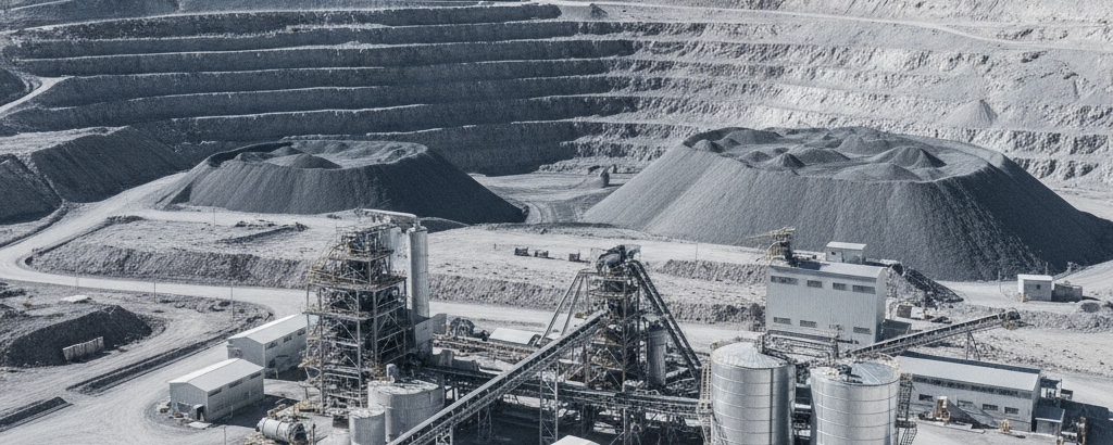 Silbermine in der argentinischen Puna-Region mit Industrieanlage unter kühlem Tageslicht