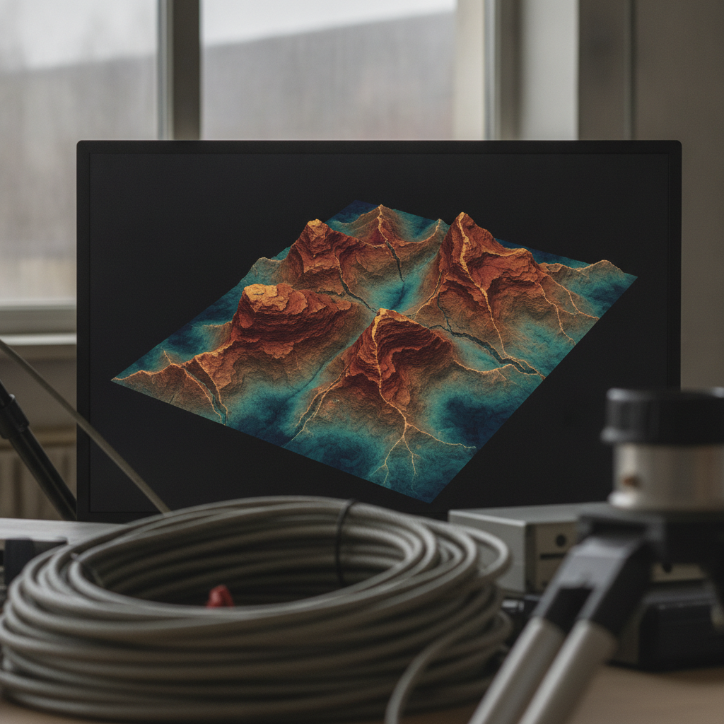 3D-Widerstandskarte eines geophysikalischen IP-Surveys auf einem Kupfer-Nickel-Projekt